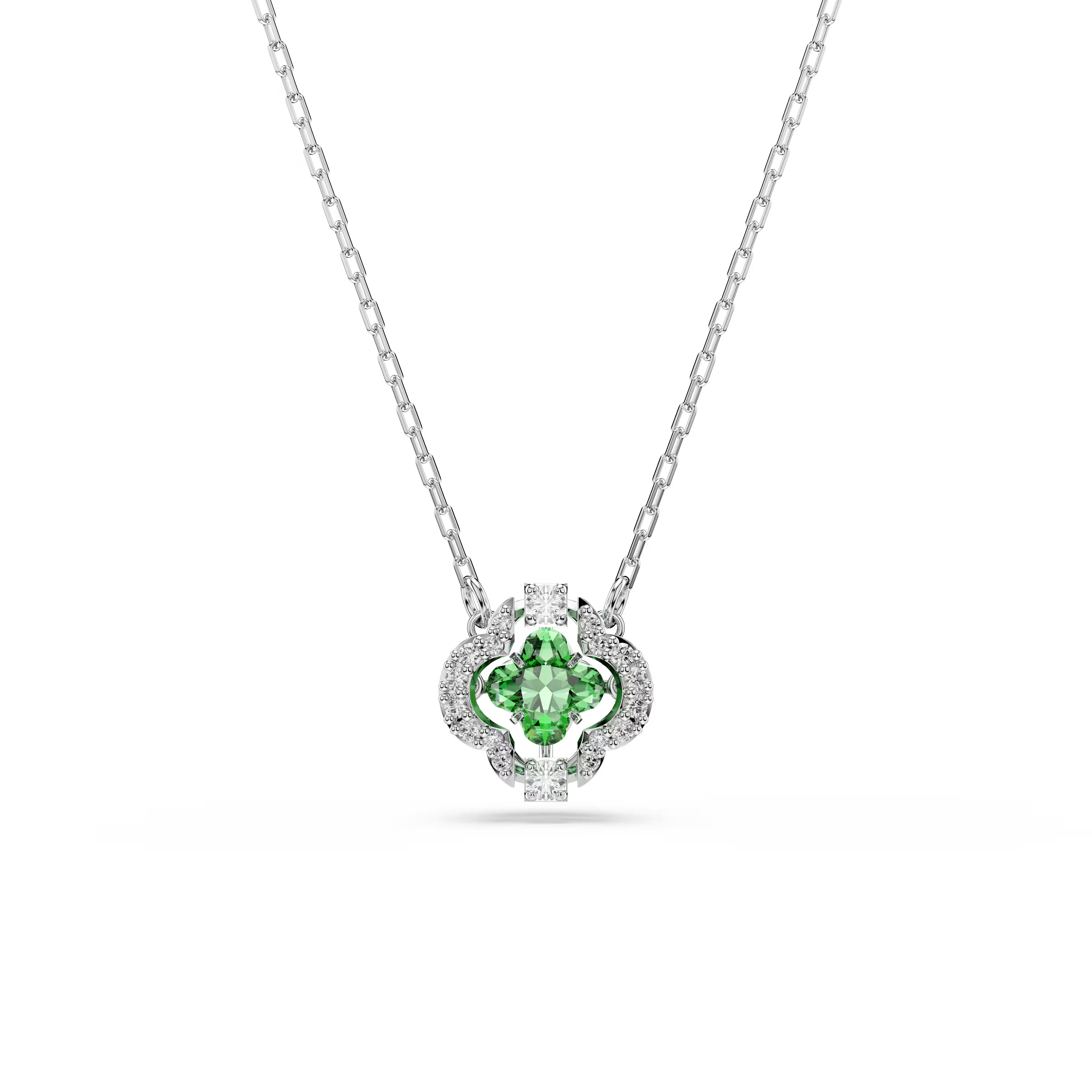 Swarovski Una Agelic Mixed Cuts Green Rhodium Necklace