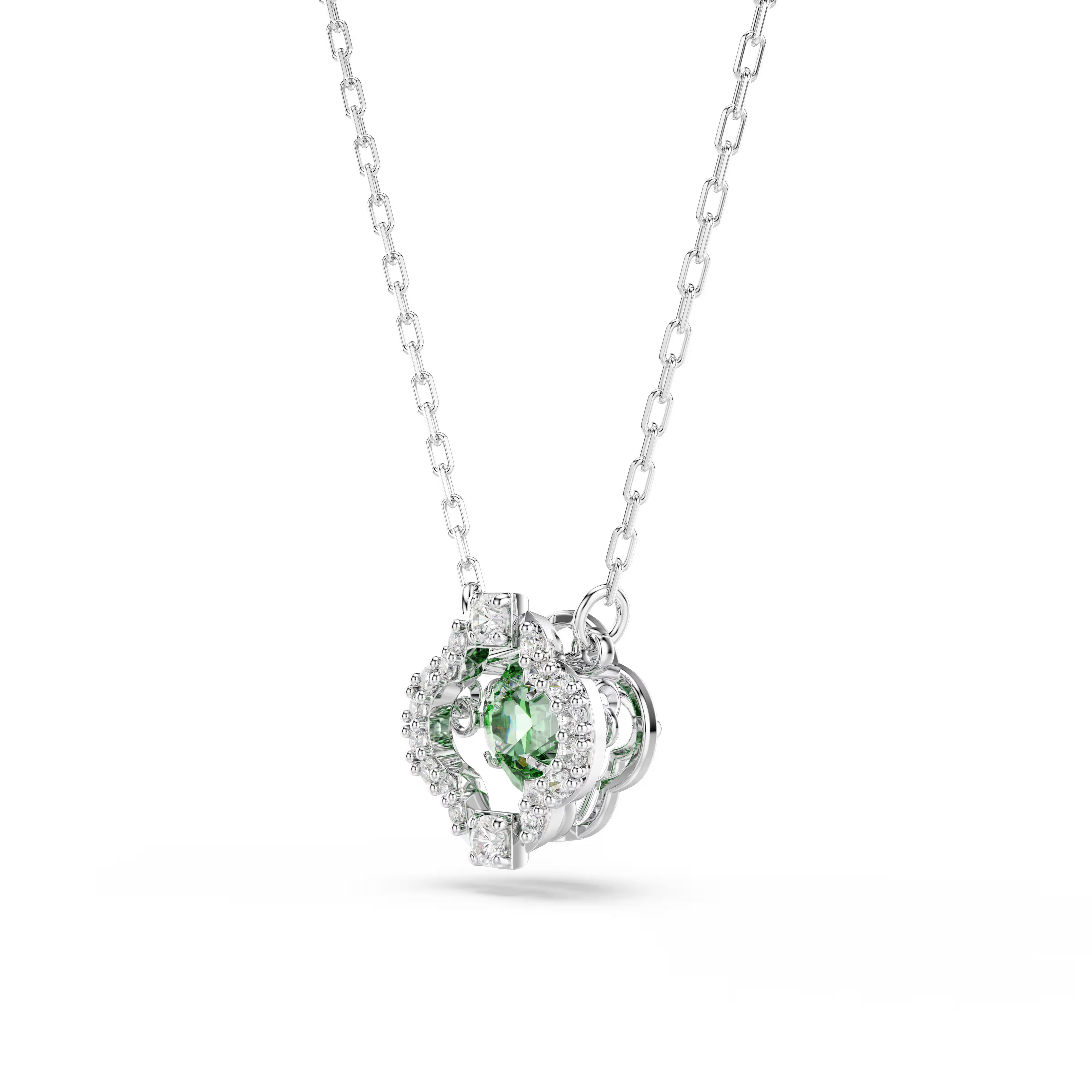 Swarovski Una Agelic Mixed Cuts Green Rhodium Necklace