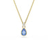 Swarovski Chroma Pear Cut Blue Gold Necklace