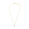 Swarovski Chroma Pear Cut Blue Gold Necklace