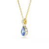 Swarovski Chroma Pear Cut Blue Gold Necklace