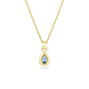 Swarovski Chroma Pear Cut Blue Gold Necklace