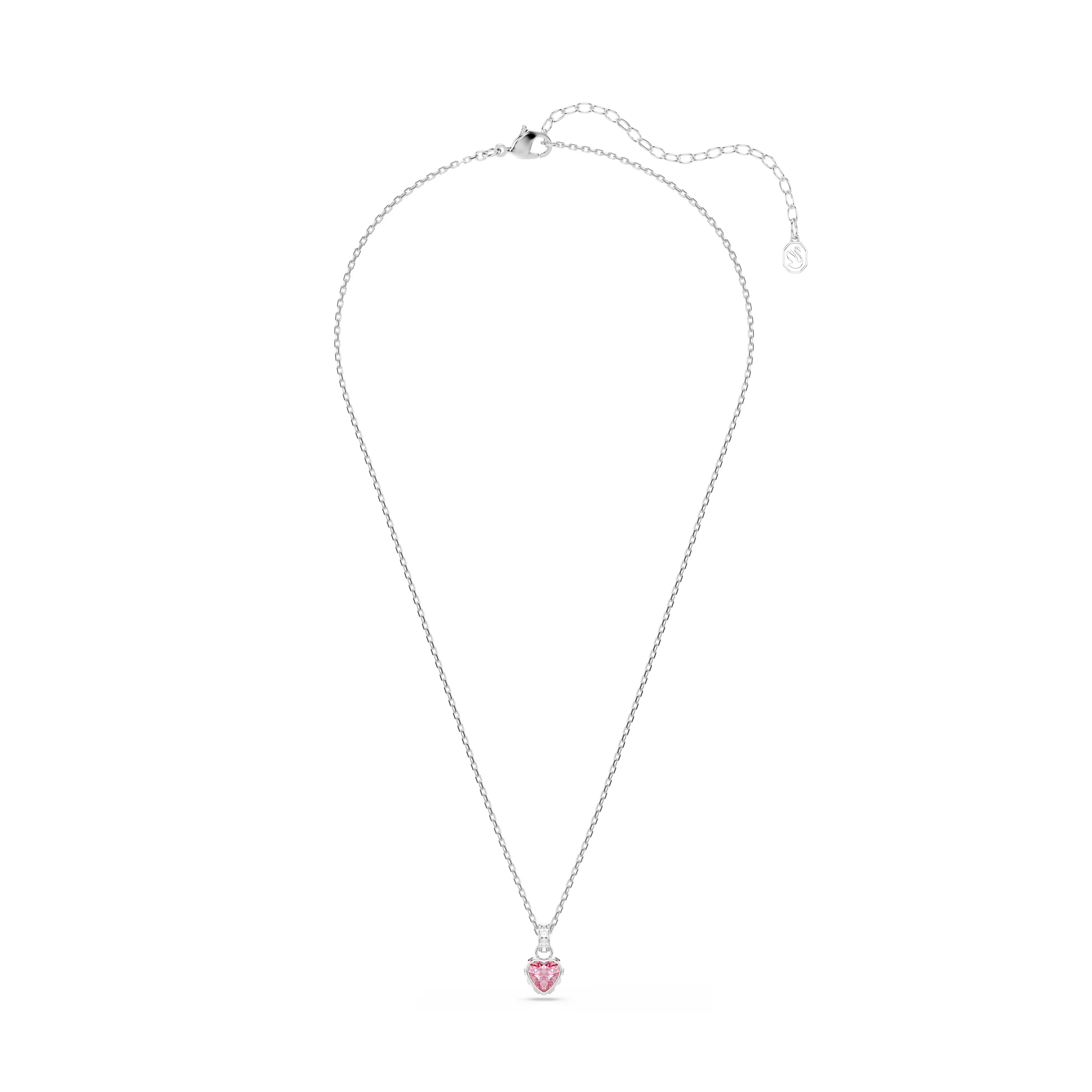 Swarovski Chroma Heart Pink Rhodium Necklace