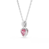 Swarovski Chroma Heart Pink Rhodium Necklace