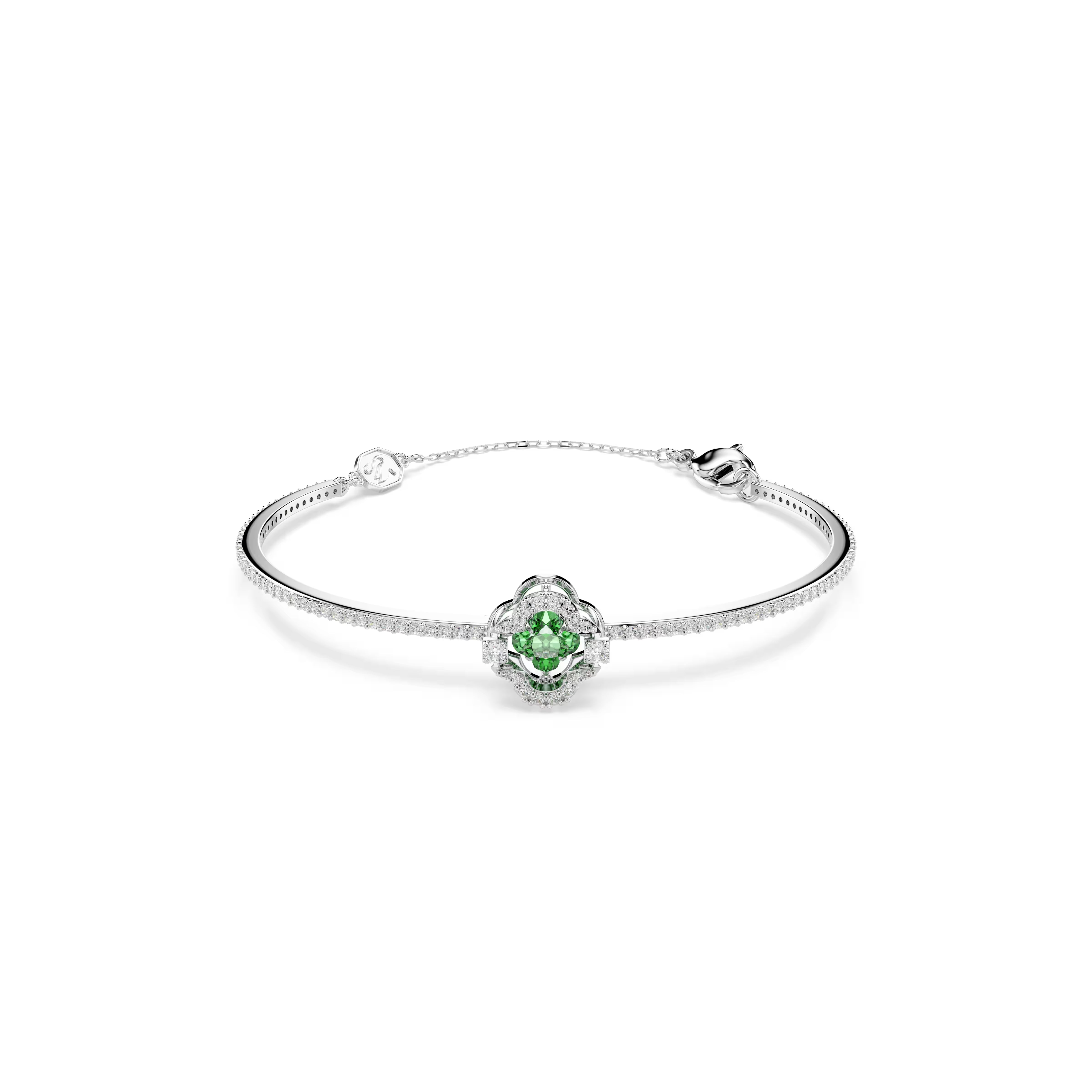 Swarovski Una Angelic Mixed Cuts Green Rhodium Bangle