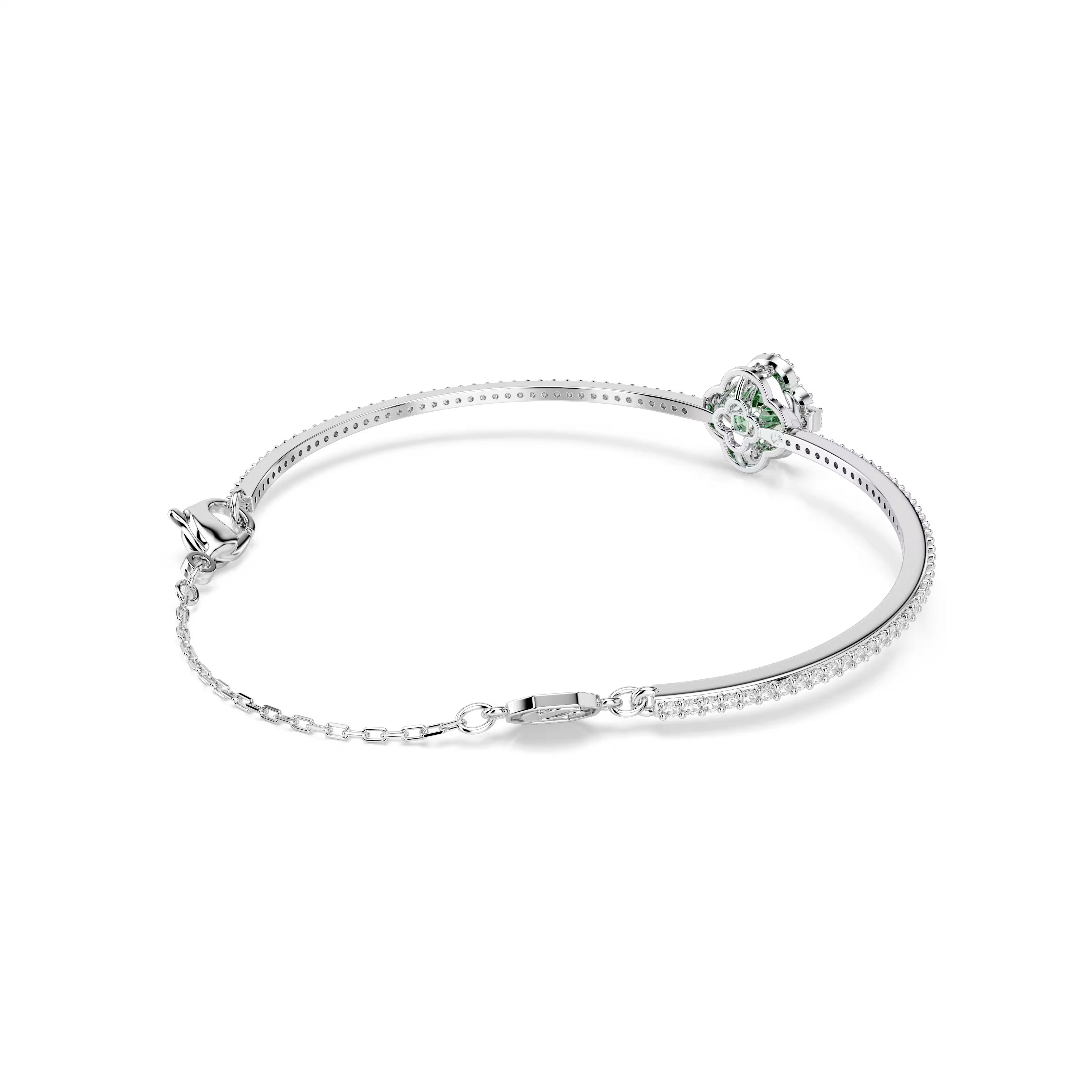 Swarovski Una Angelic Mixed Cuts Green Rhodium Bangle