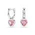 Swarovski Chroma Heart Pink Rhodium Earrings