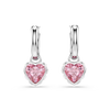 Swarovski Chroma Heart Pink Rhodium Earrings