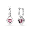 Swarovski Chroma Heart Pink Rhodium Earrings