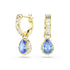 Swarovski Chroma Pear Cut Blue Gold Earrings