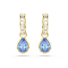 Swarovski Chroma Pear Cut Blue Gold Earrings