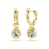 Swarovski Chroma Pear Cut Blue Gold Earrings