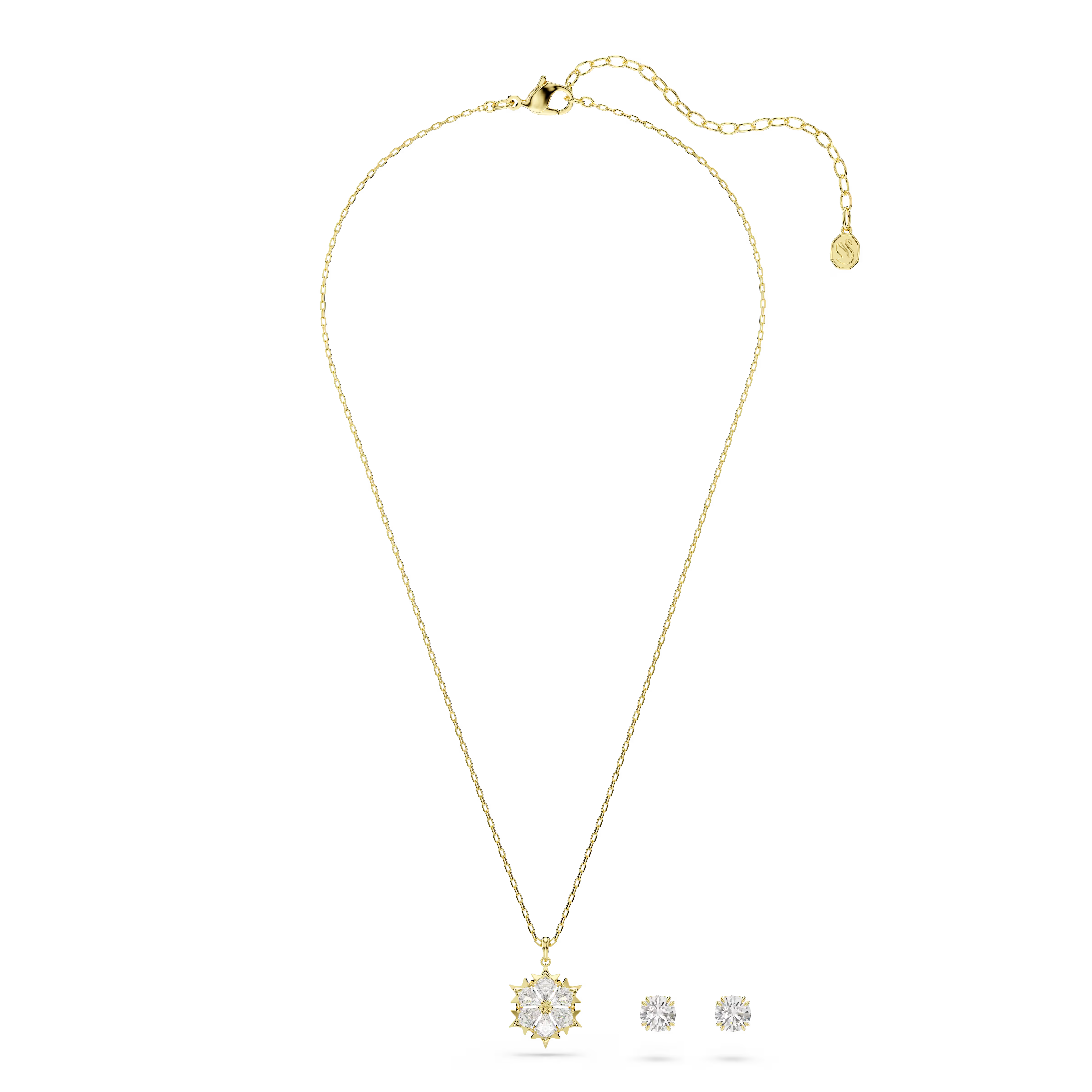 Swarovski Magic Snowflake Gold Necklace & Earrings Set