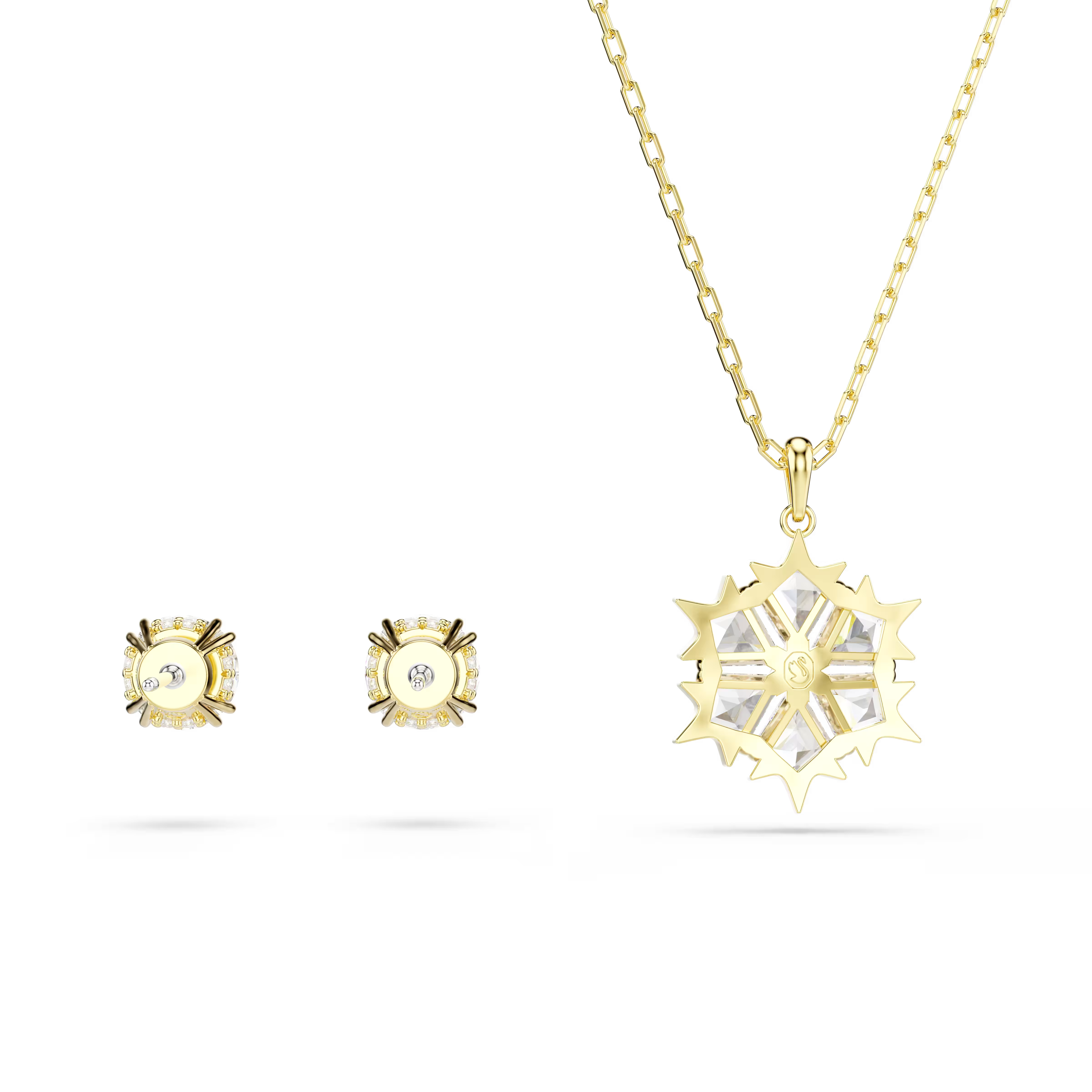 Swarovski Magic Snowflake Gold Necklace & Earrings Set
