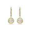 Swarovski Una Angelic Round Cut Gold Drop Earrings