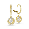 Swarovski Una Angelic Round Cut Gold Drop Earrings