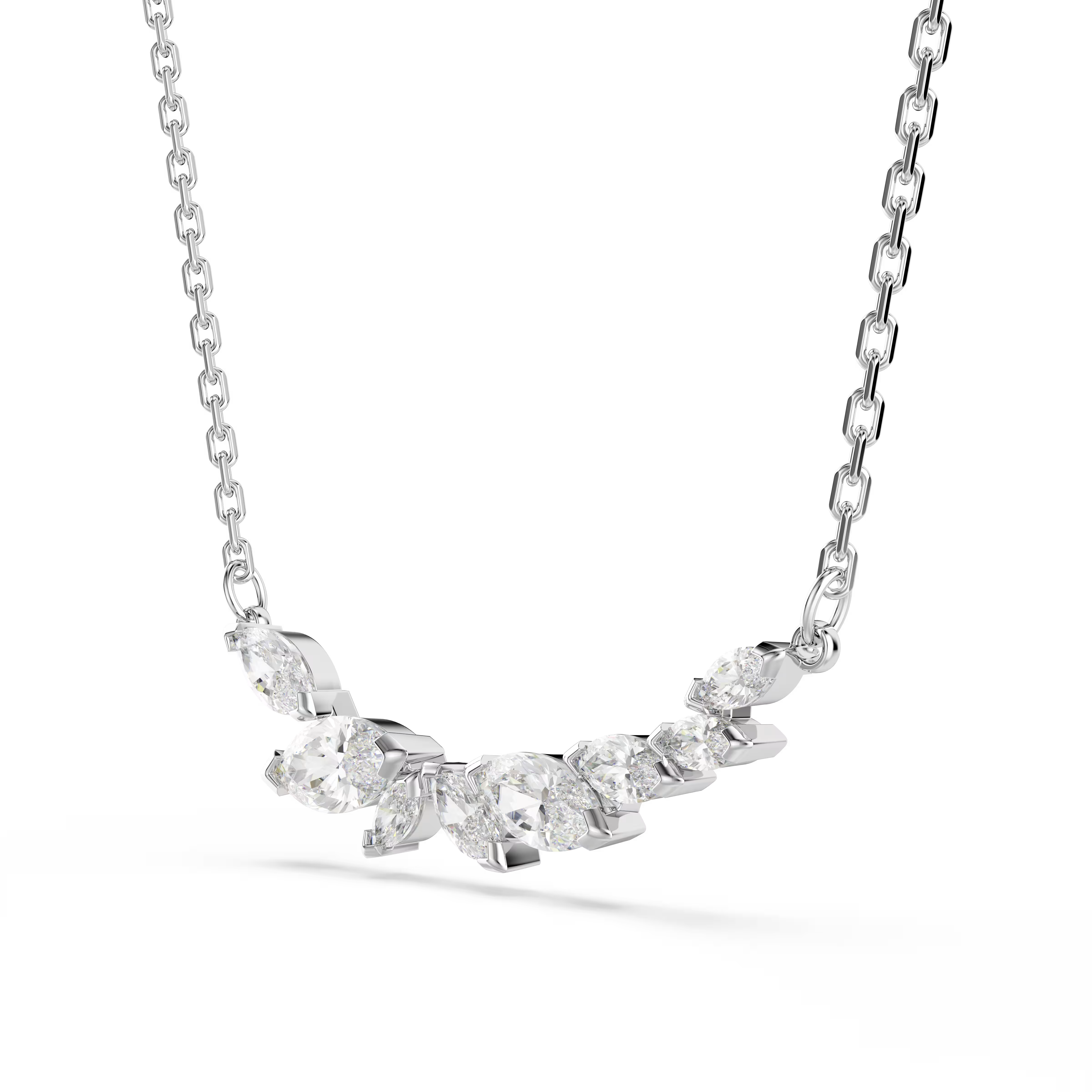 Swarovski Mesmera Marquise Cut Bar Rhodium Necklace