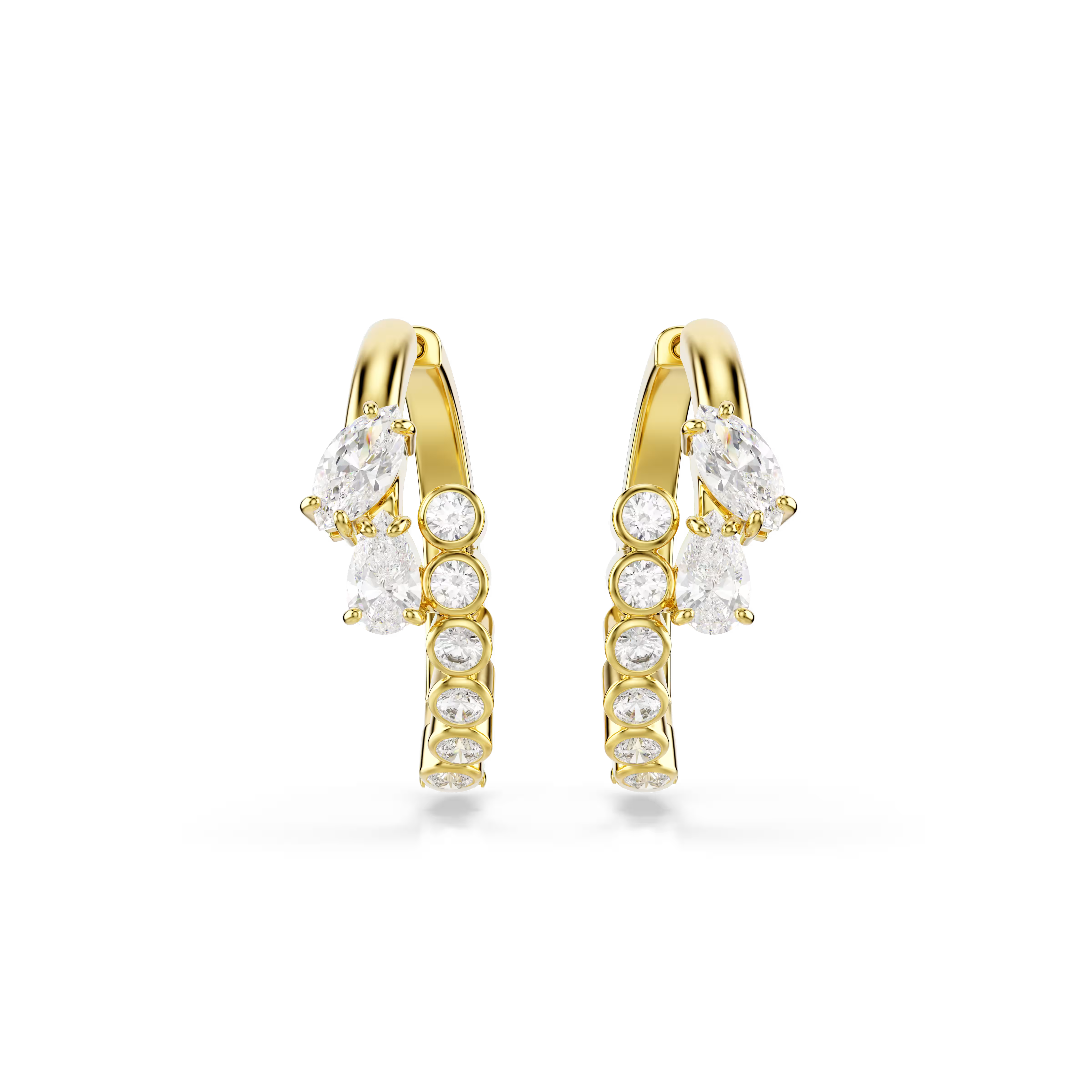 Swarovski Mesmera Crossover Gold Hoop Earrings