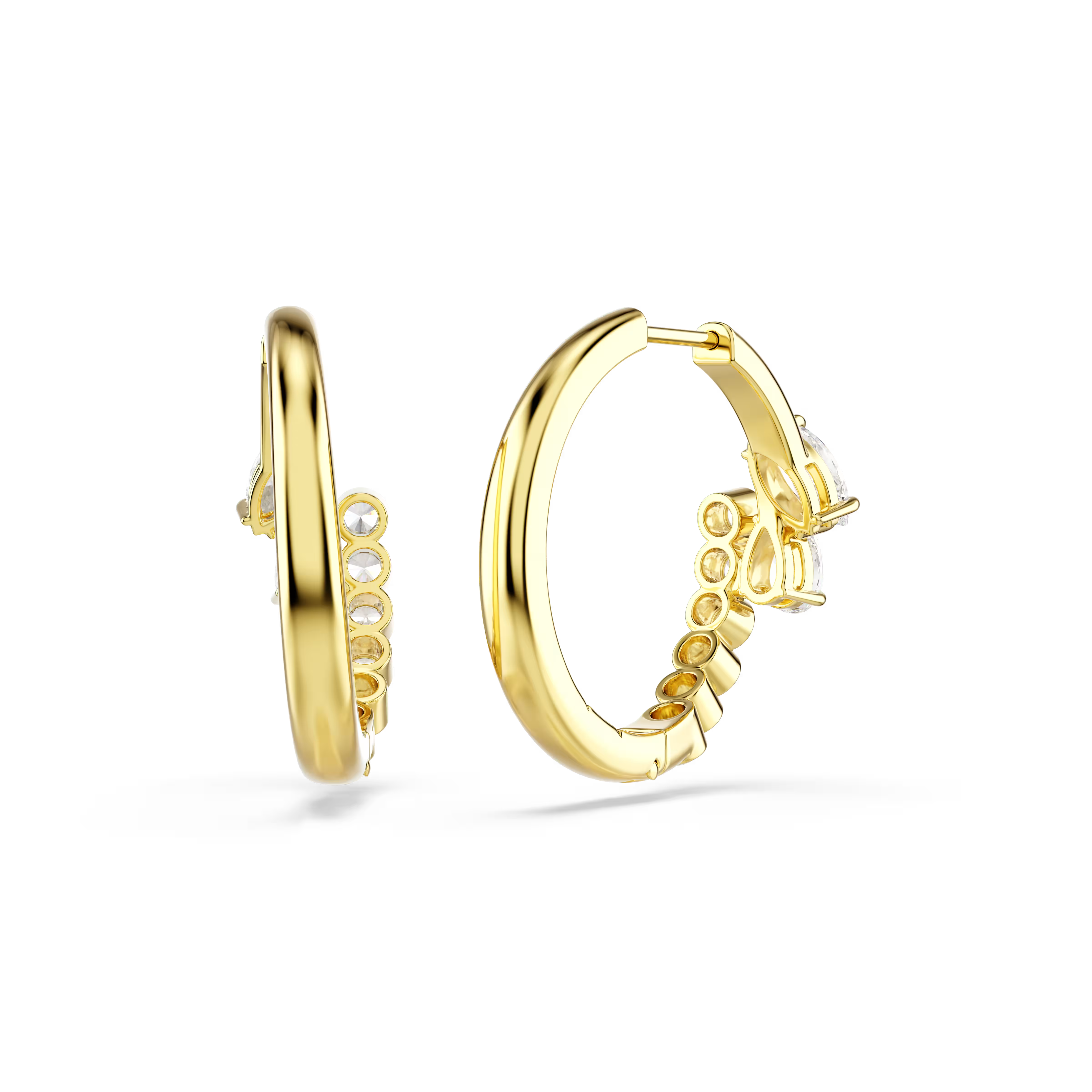 Swarovski Mesmera Crossover Gold Hoop Earrings