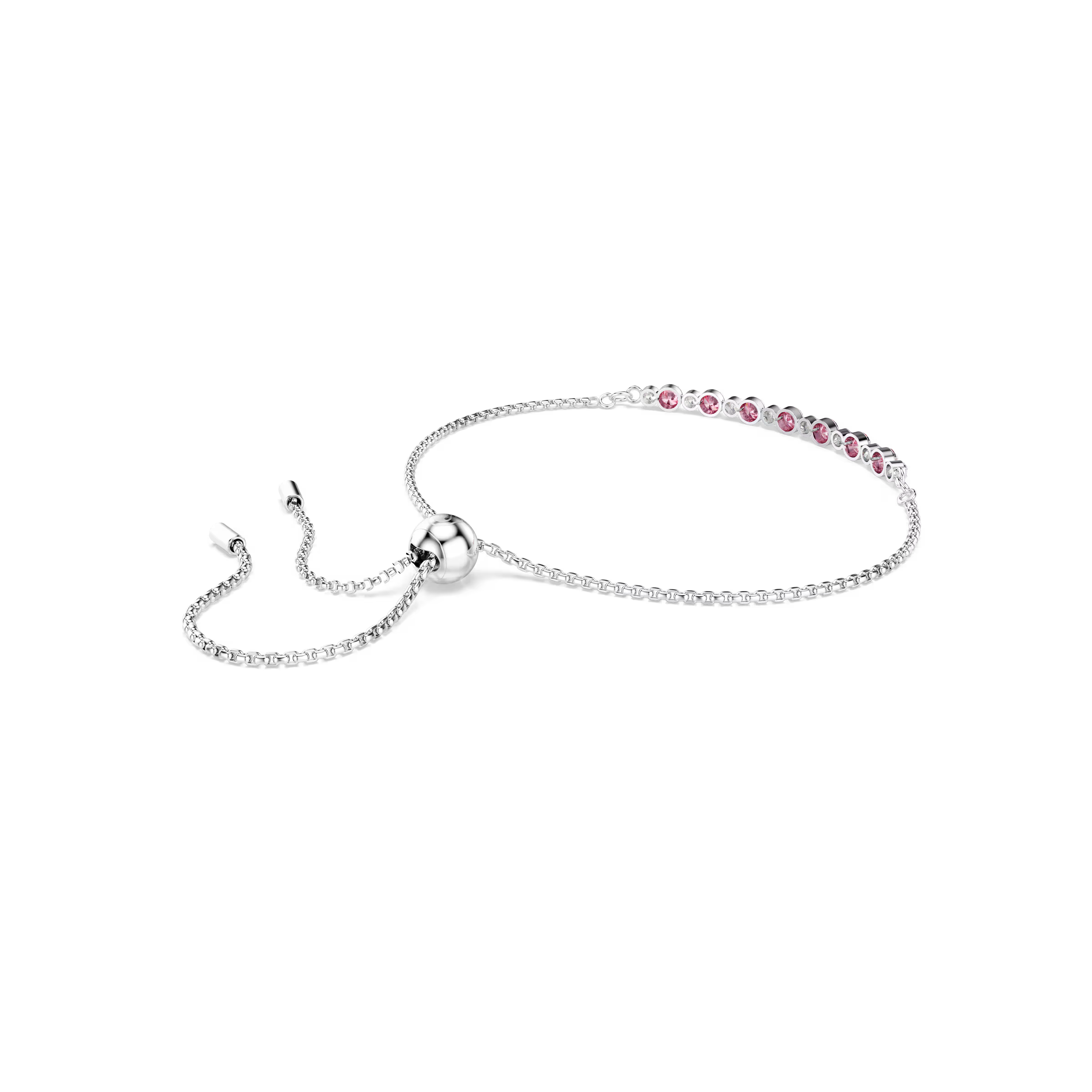 Swarovski Matrix Round Cut Pink Rhodium Sliding Bracelet
