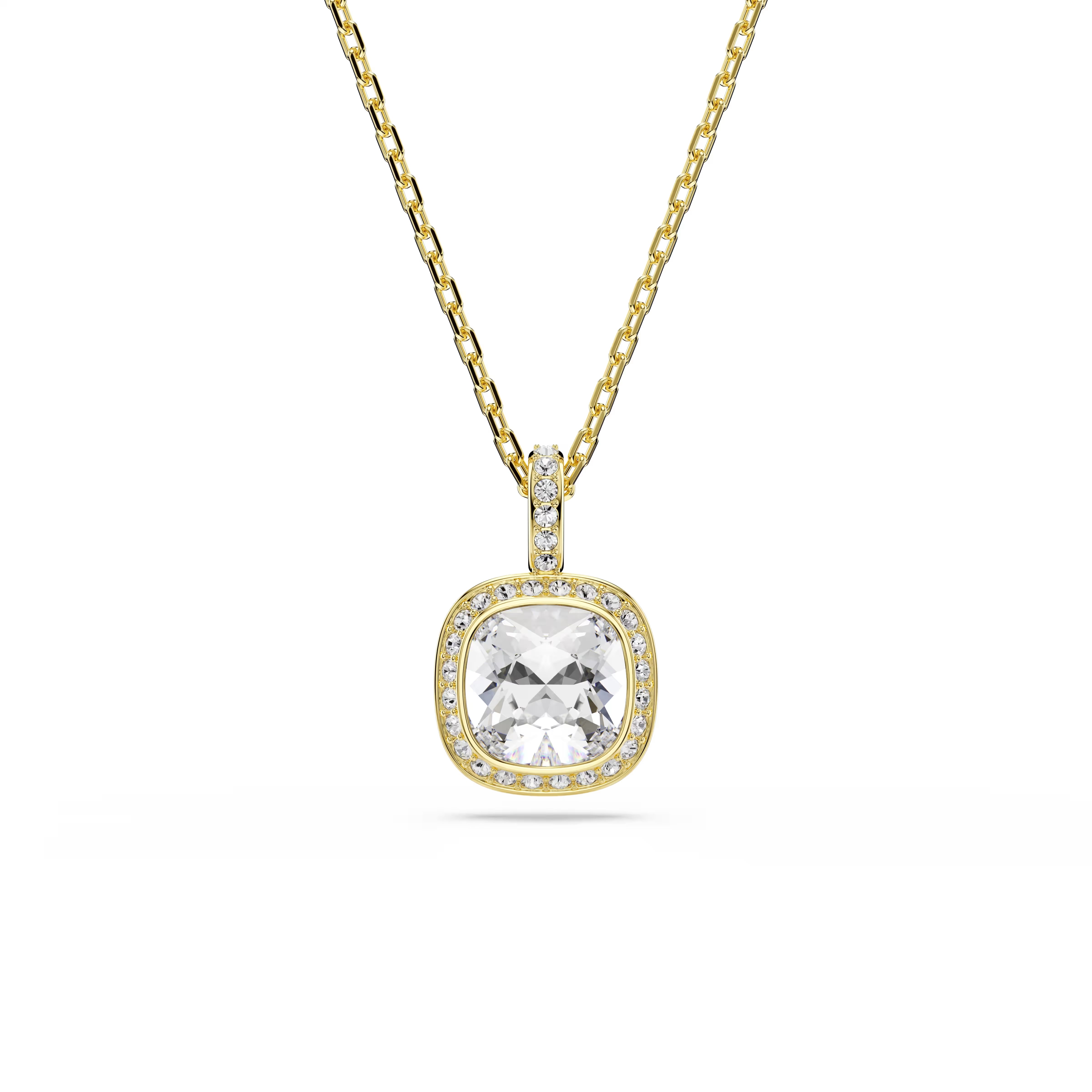 Swarovski Una Angelic Cushion Cut Gold Necklace