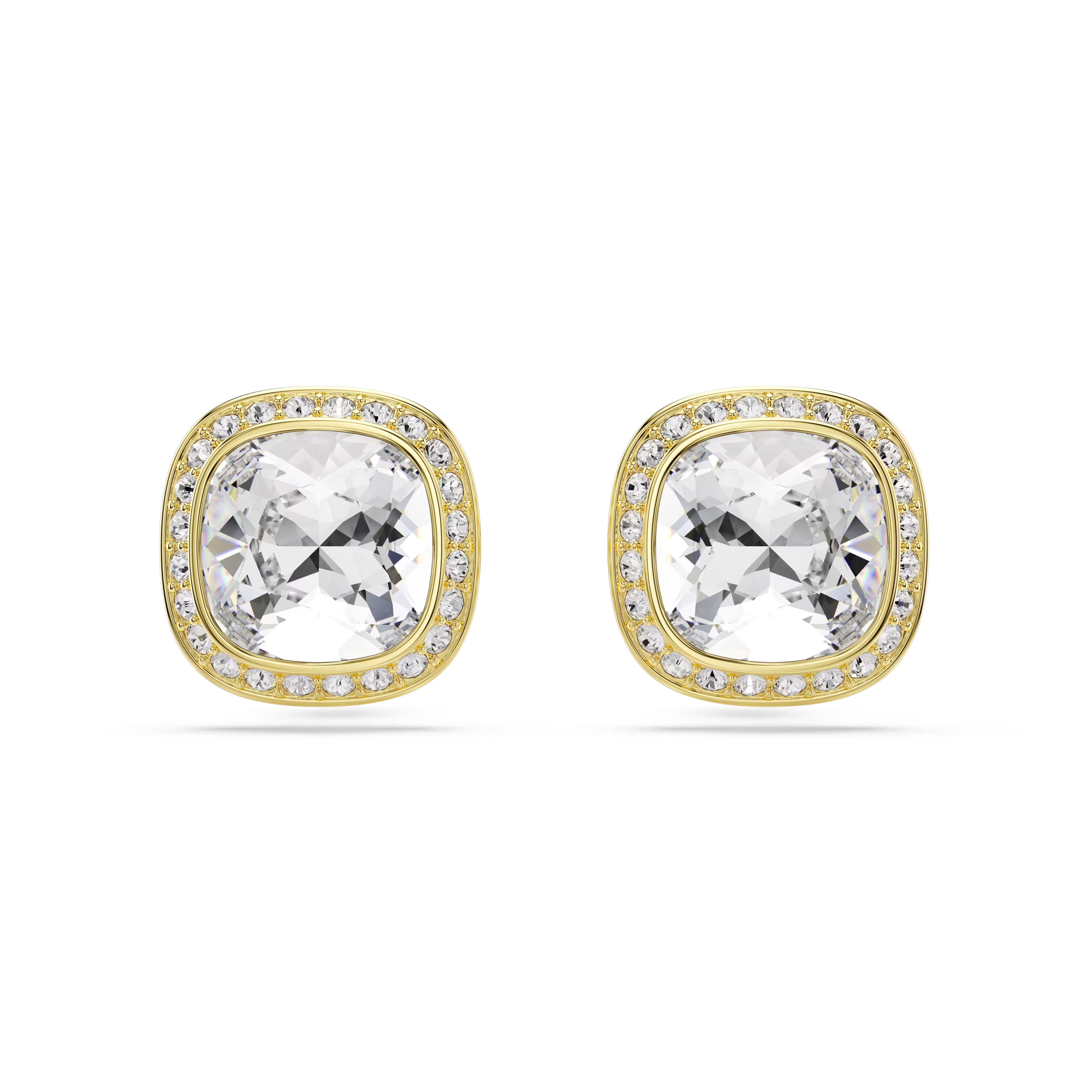 Swarovski Una Angelic Cushion Cut Gold Earrings