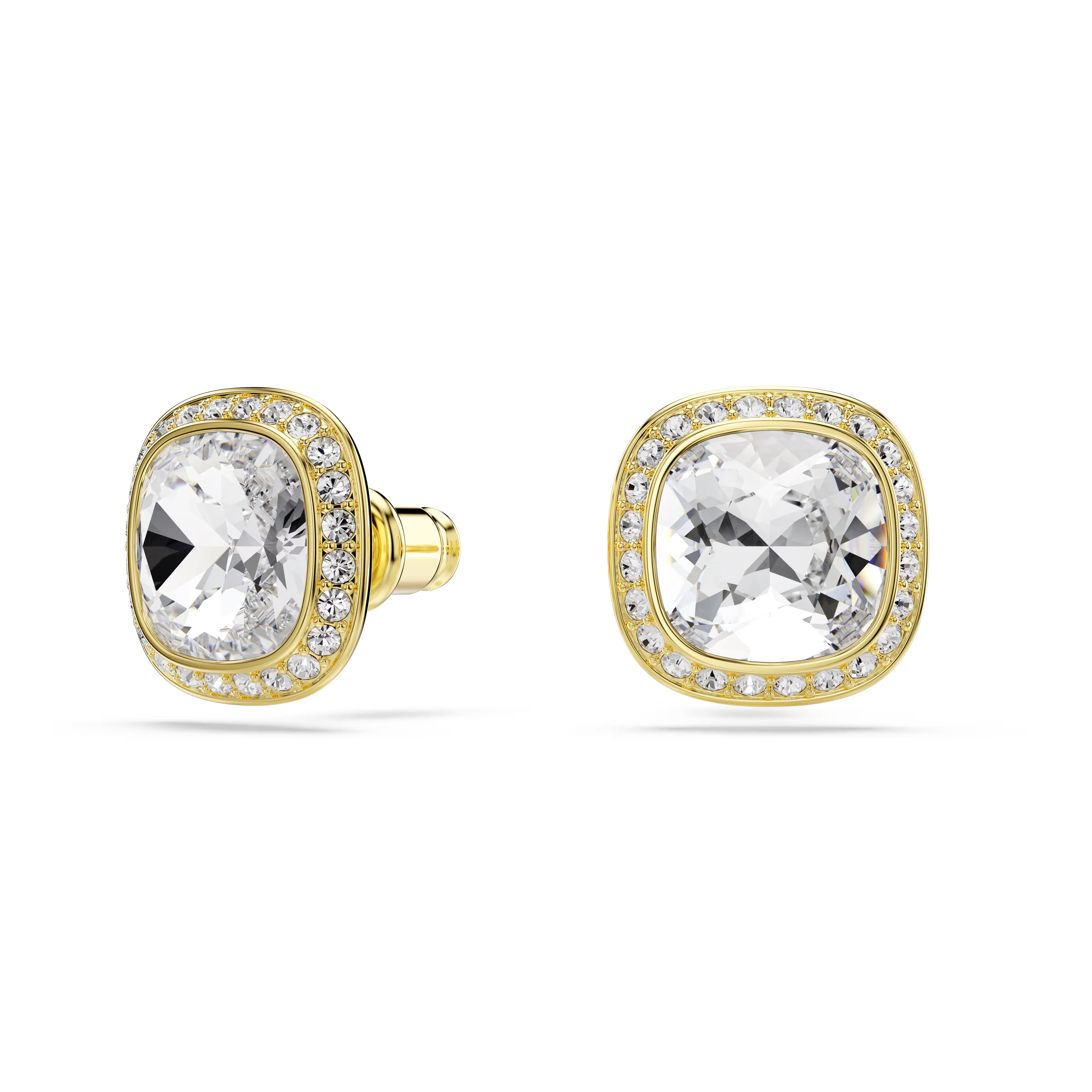 Swarovski Una Angelic Cushion Cut Gold Earrings