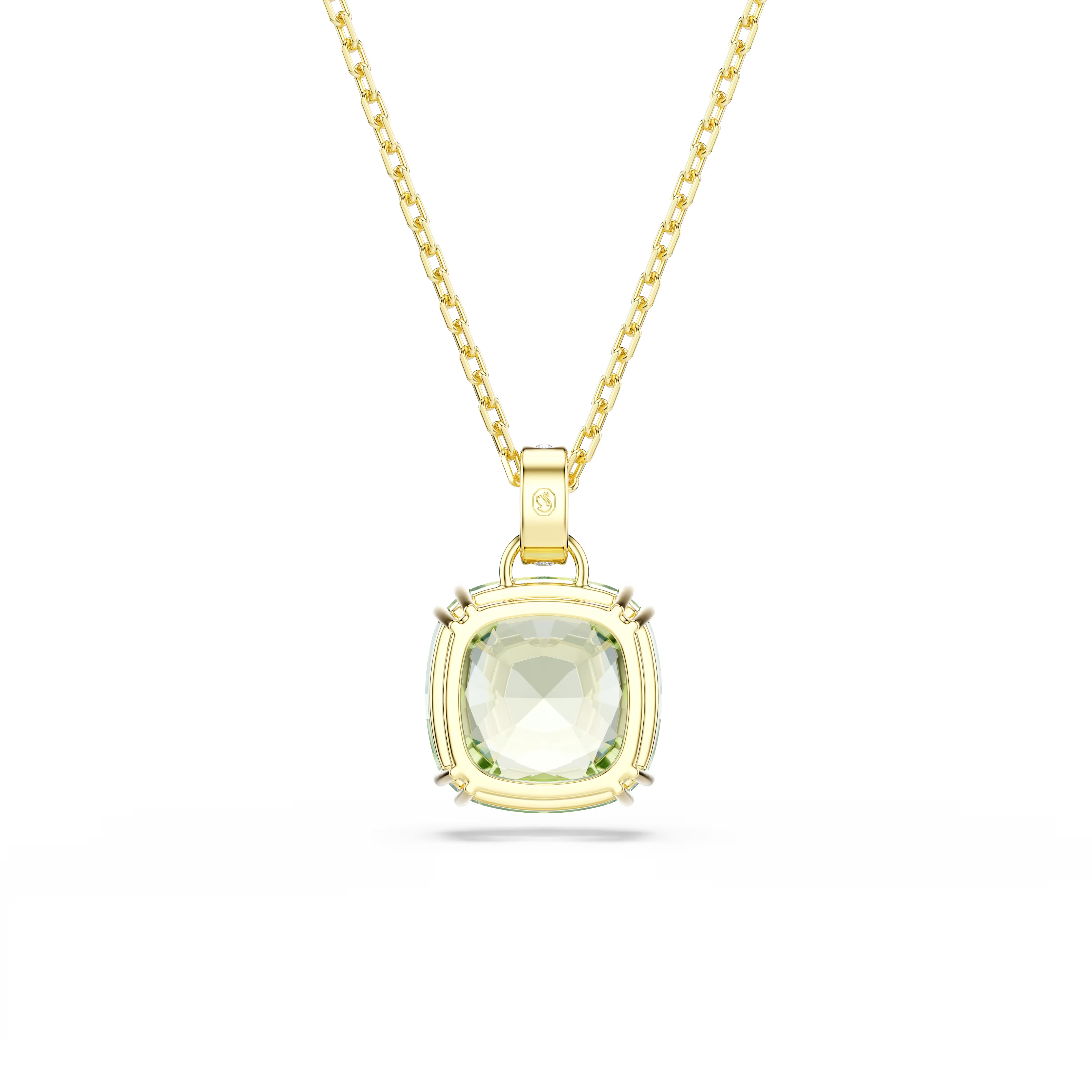 Swarovski Millenia Cushion Cut Green Gold Necklace