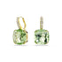 Swarovski Millenia Cushion Cut Green Gold Drop Earrings