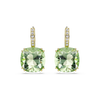 Swarovski Millenia Cushion Cut Green Gold Drop Earrings