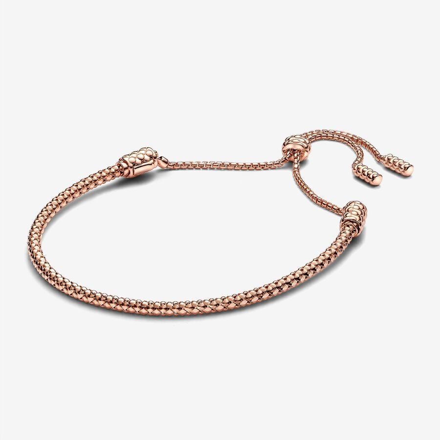 Pandora Rose Gold Plated Studded Chain Slider Bracelet