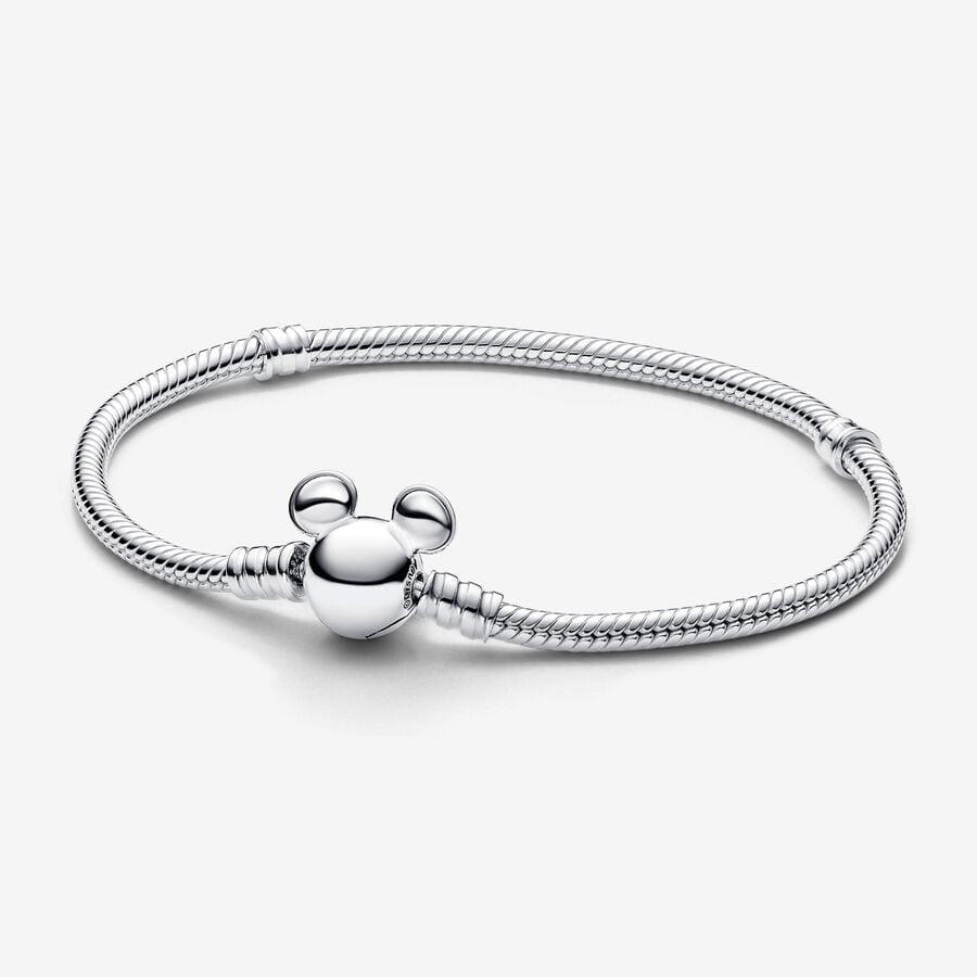 Pandora Disney Mickey Mouse Clasp Moments Snake Chain Bracelet