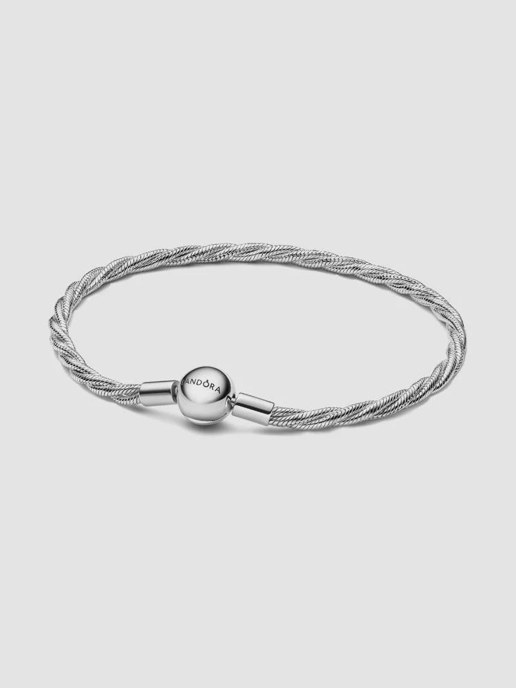 Pandora Round Pandora Clasp Twisted Snake Chain-23cm