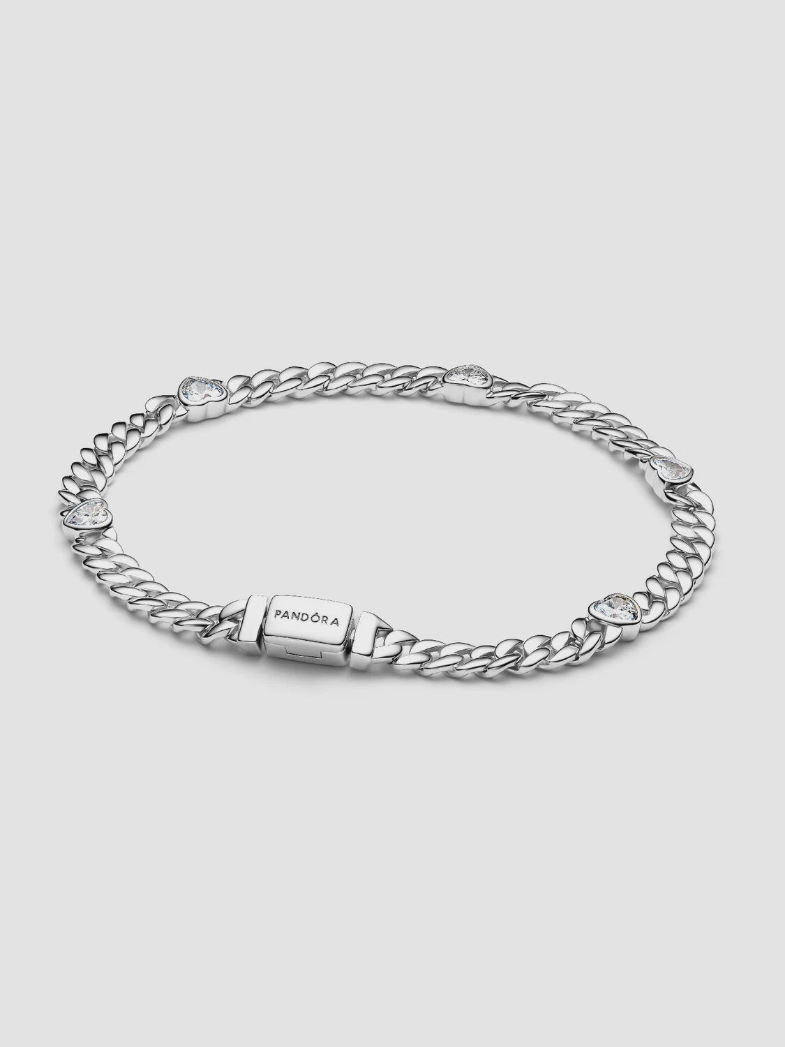 Pandora Heart Cuban Chain Bracelet
