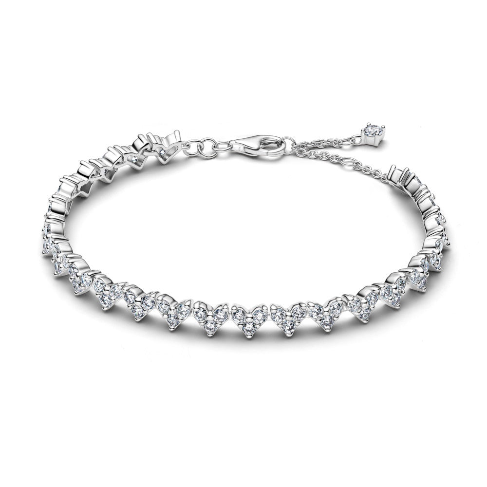 Pandora Triple Stone Heart Bracelet