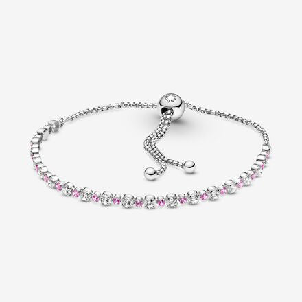 Pandora Pink and Clear Sparkle Strand Statement Bracelet