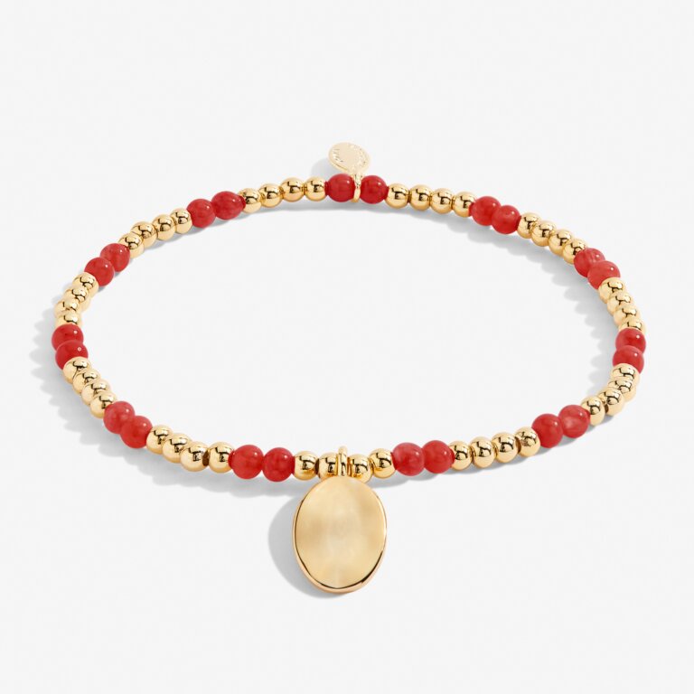 Joma A Little January Birthstone Garnet Gold Bracelet