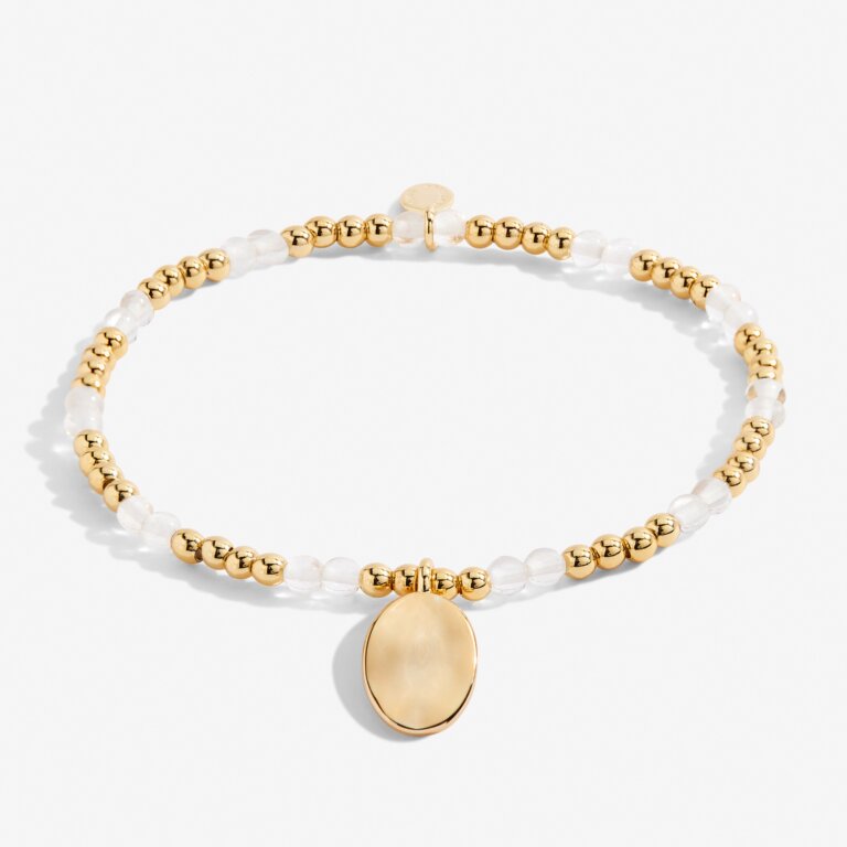 Joma A Little April Birthstone Rock Crystal Gold Bracelet