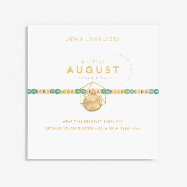 Joma A Little August Birthstone Aventurine Gold Bracelet