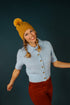 Powder Ingrid Pompom Hat in Mustard