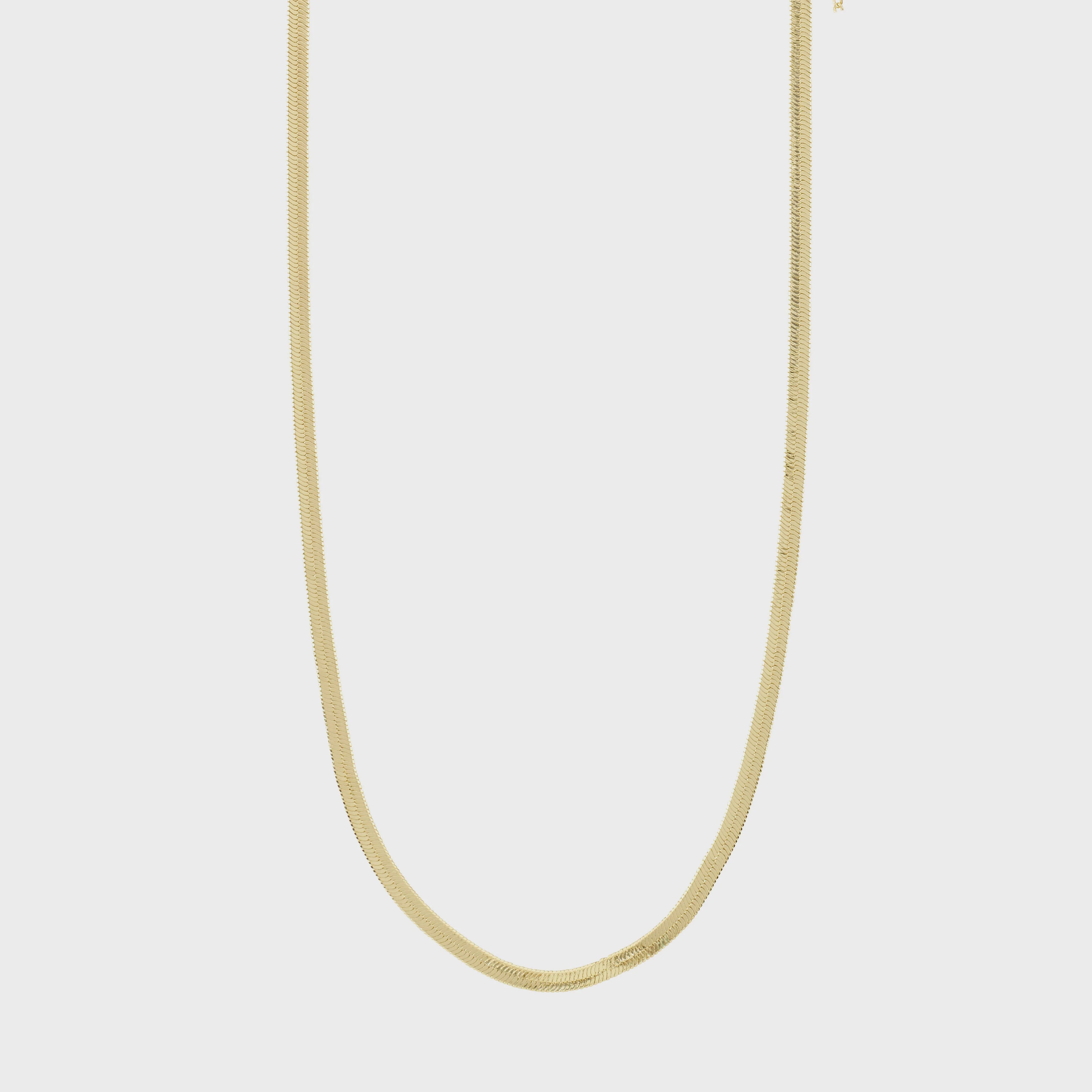 Pilgrim Joanna Flat Snake Chain Necklace Gold-Plated