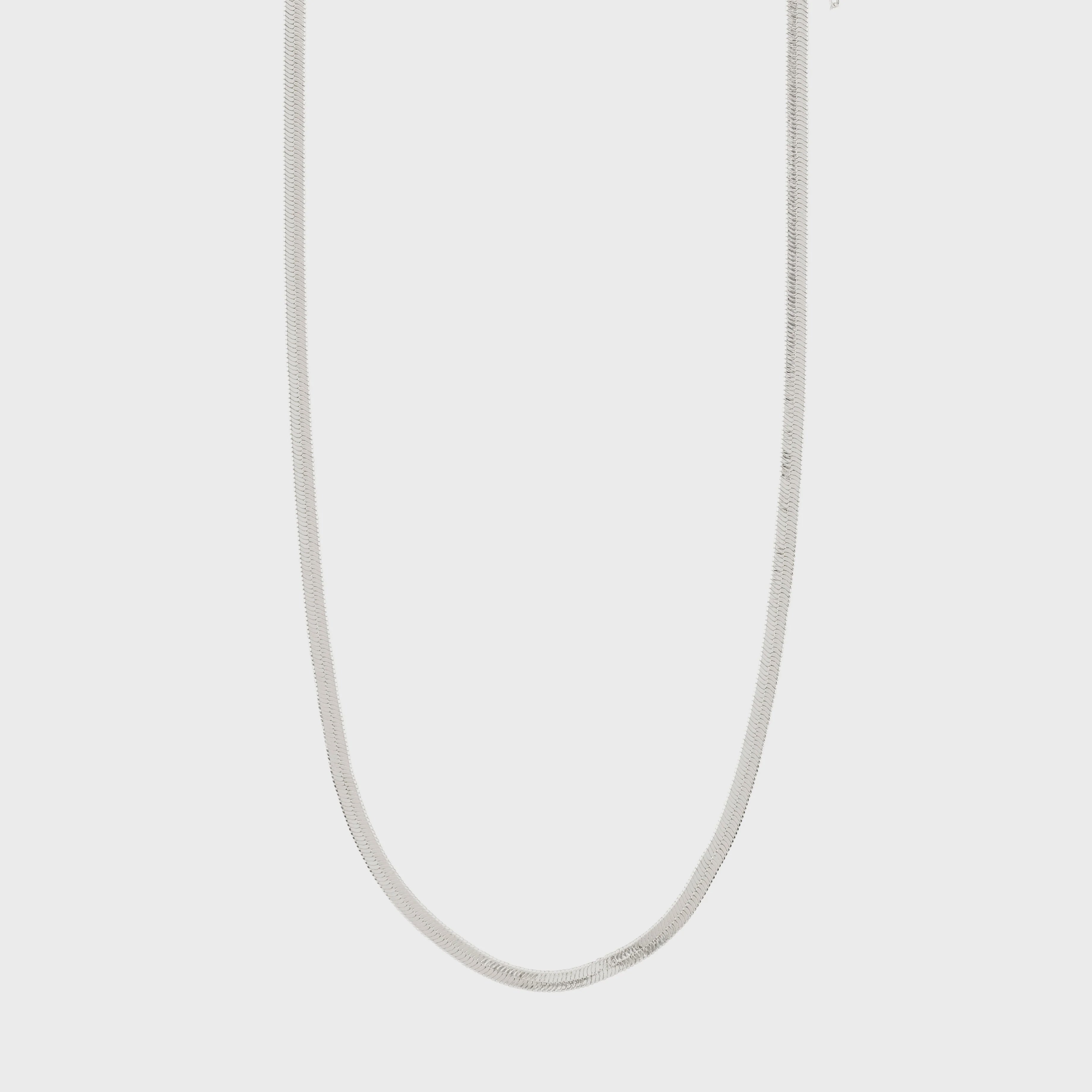 Pilgrim Joanna Flat Snake Chain Necklace Silver-Plated
