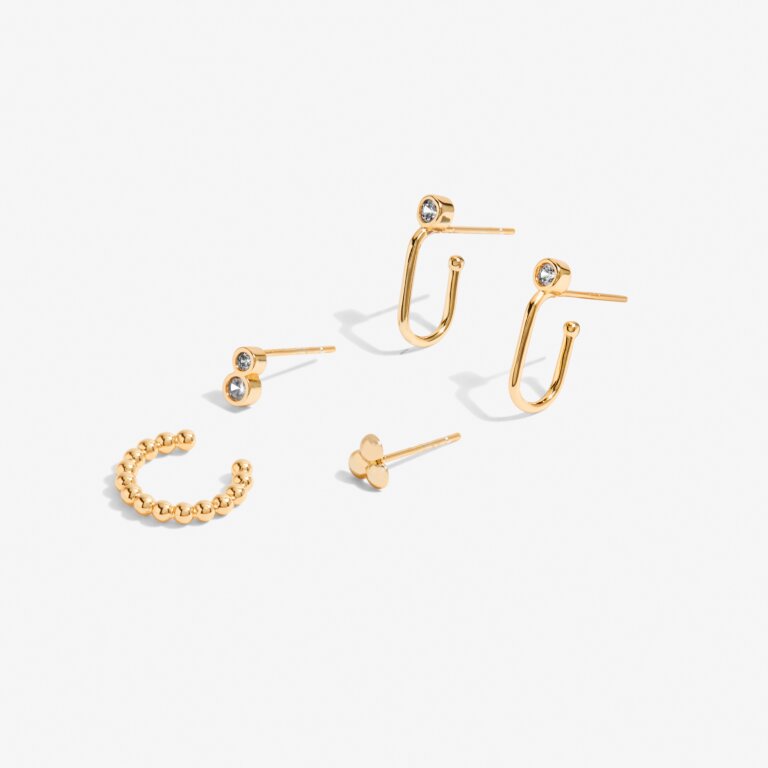 Joma Stacks Of Style Gold CZ Earrings Set