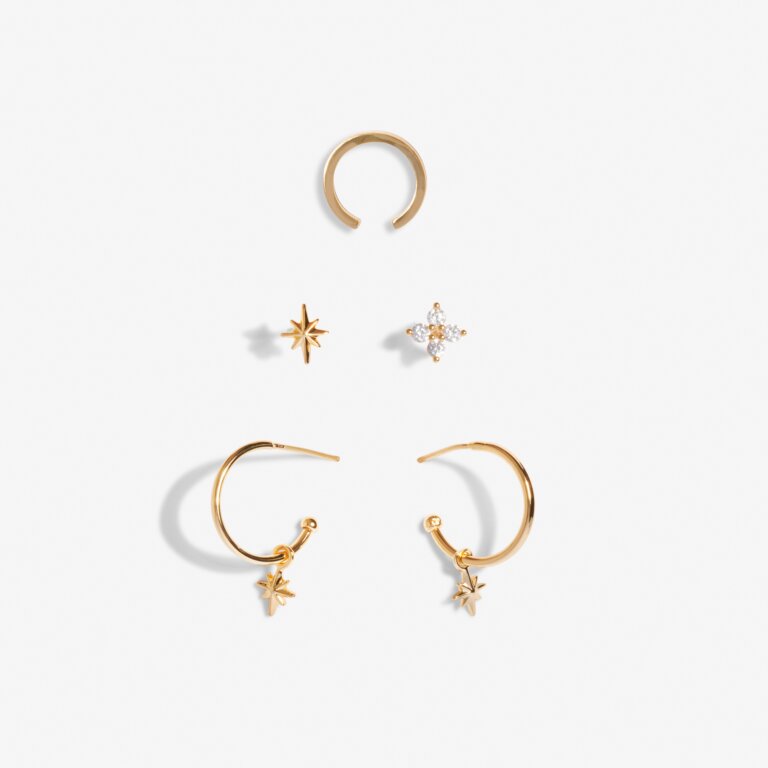 Joma Stacks Of Style Gold Star Earrings Set