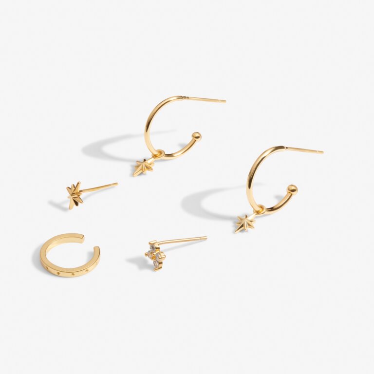 Joma Stacks Of Style Gold Star Earrings Set