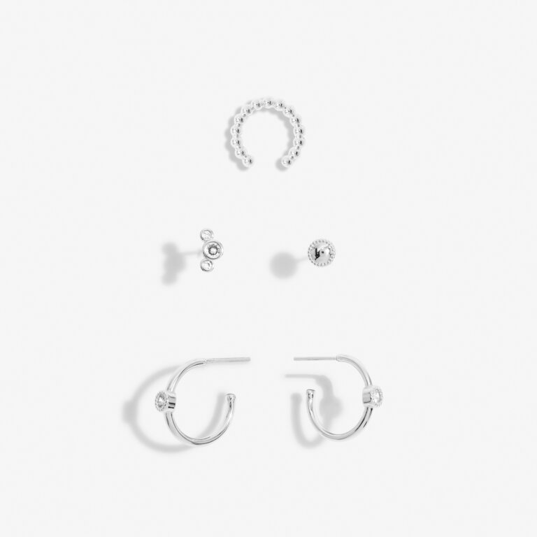 Joma Stacks Of Style Silver CZ Earrings Set