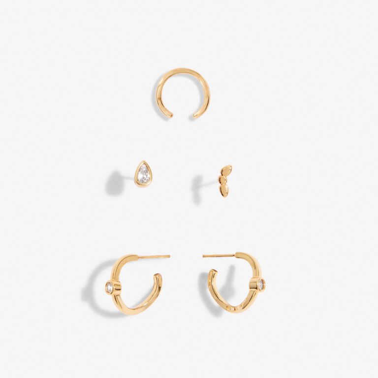 Joma Stacks Of Style Gold Organic Earrings Set