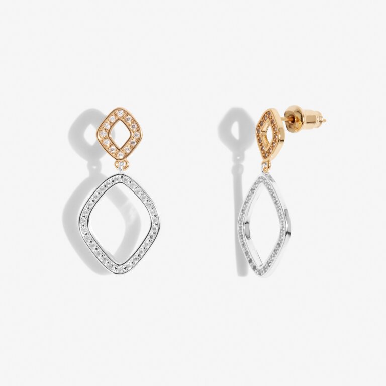 Joma Silver & Gold Pave Statement Earrings