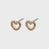 Pilgrim Edie Crystal Heart Earrings Gold-Plated