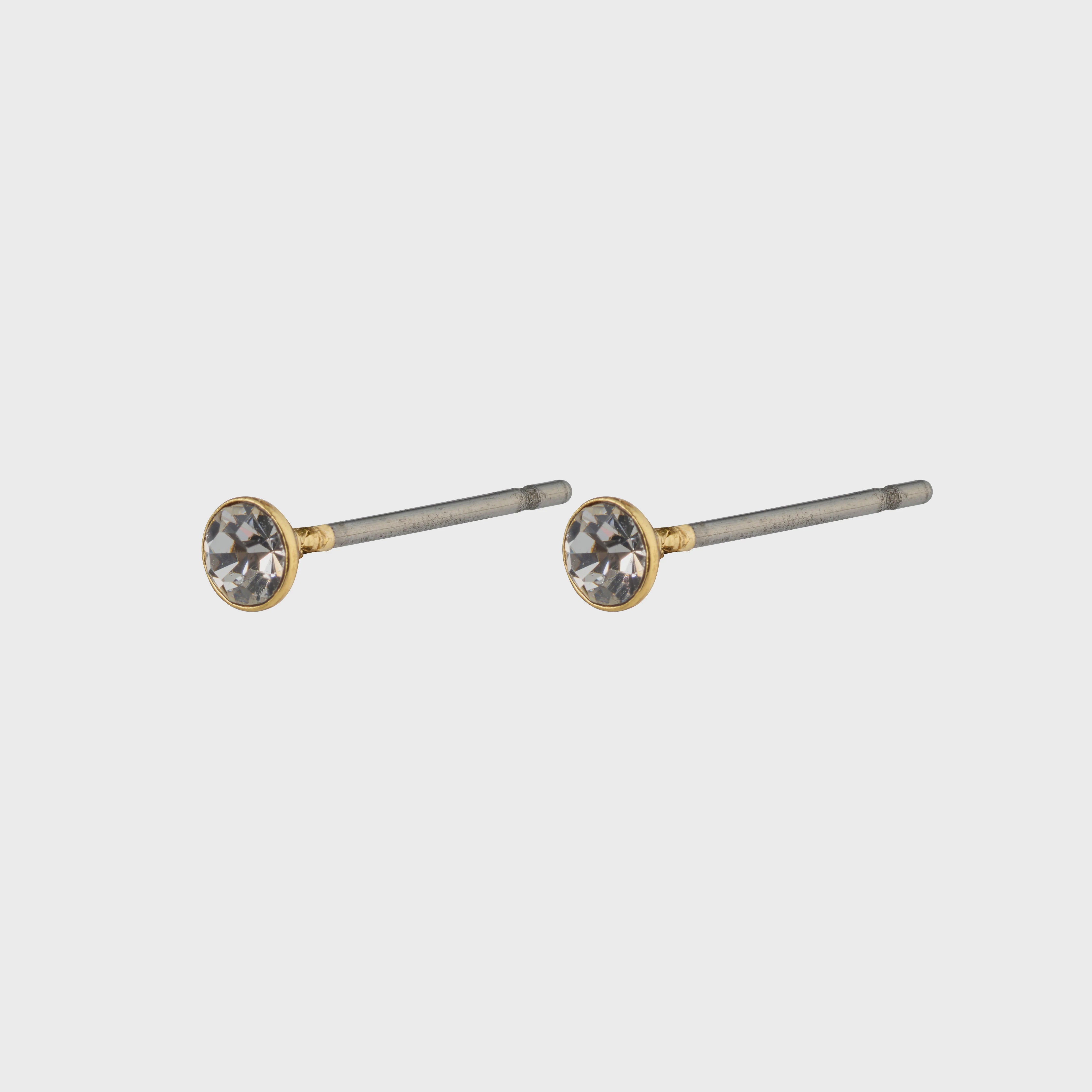 Pilgrim Sylvie Small Crystal Stud Earrings Gold-Plated